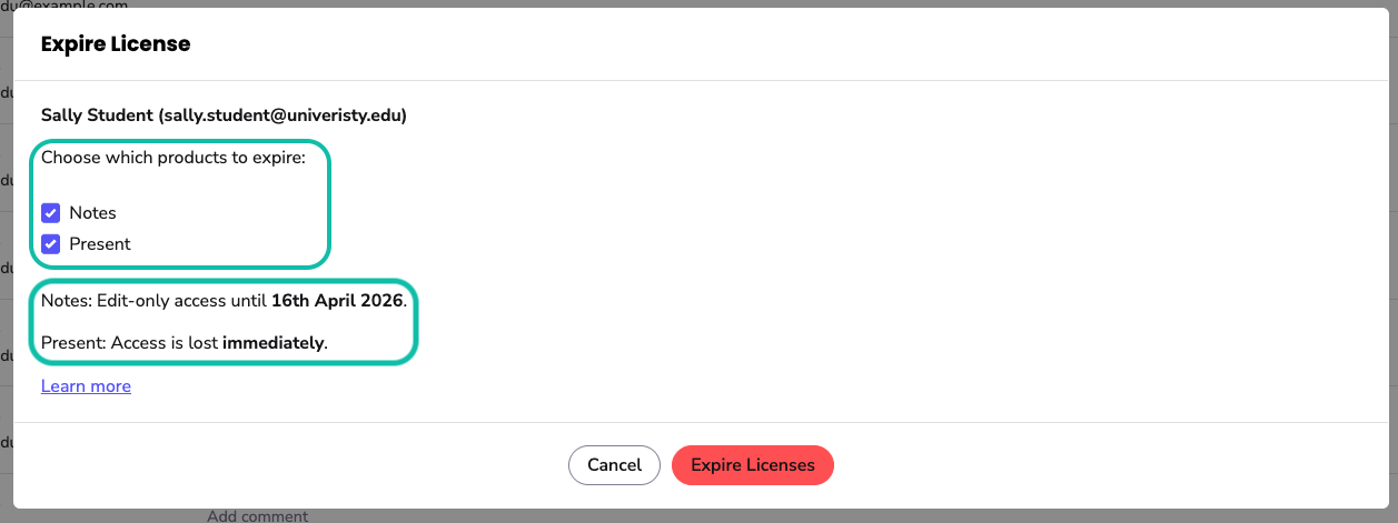 images highlights product expiry options and their off-borading access
