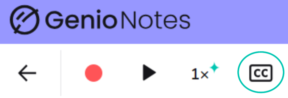 image highlighting the Live Captions CC icon