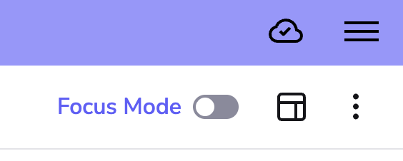 Focus Mode toggle in the Event toolbar