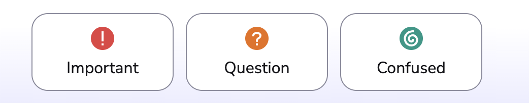 The three quick action buttons