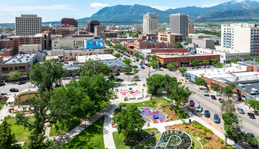 aerial view Colorado Springs