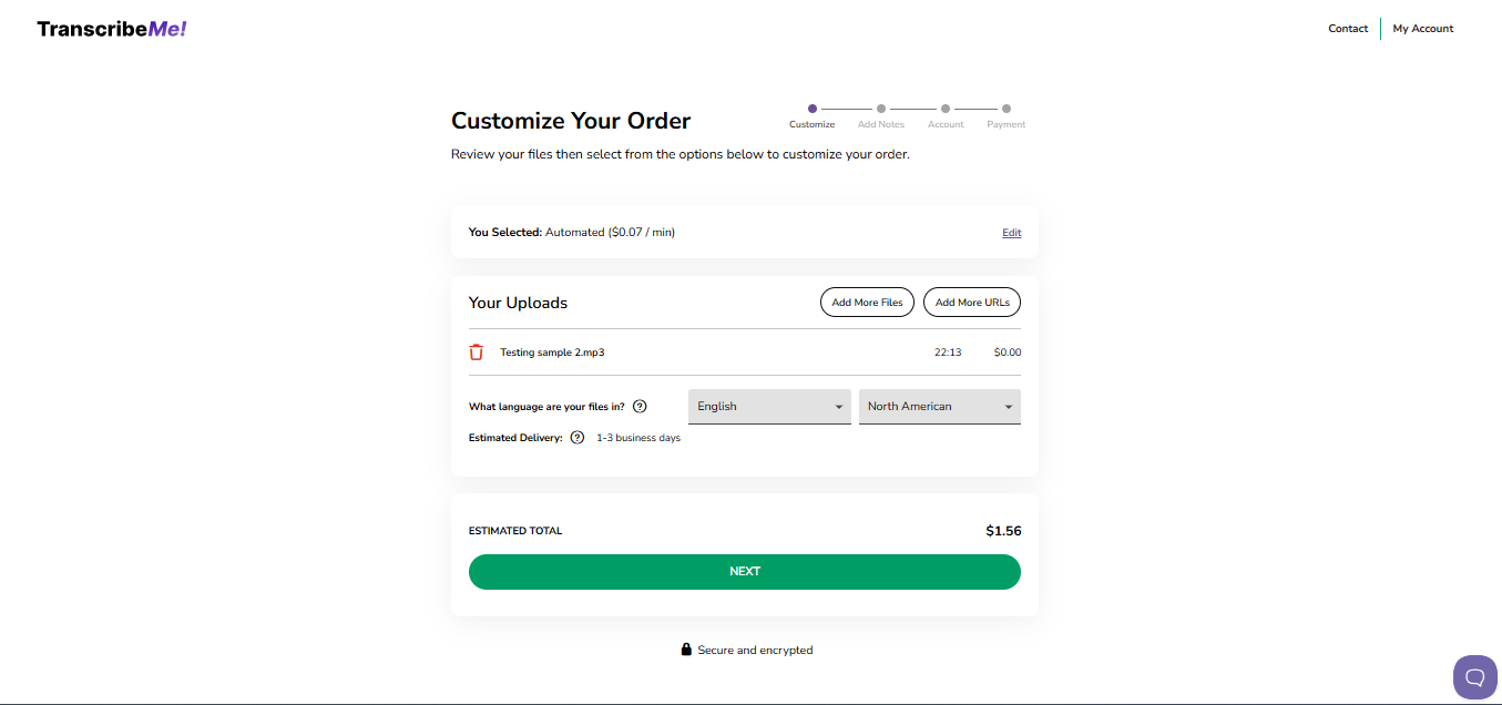 TM Support/HelpScout/Screenshots/Order Now Process 2026/Automated Transcription/2026 Screenshots/Order Now Customize Order automated 2026.png