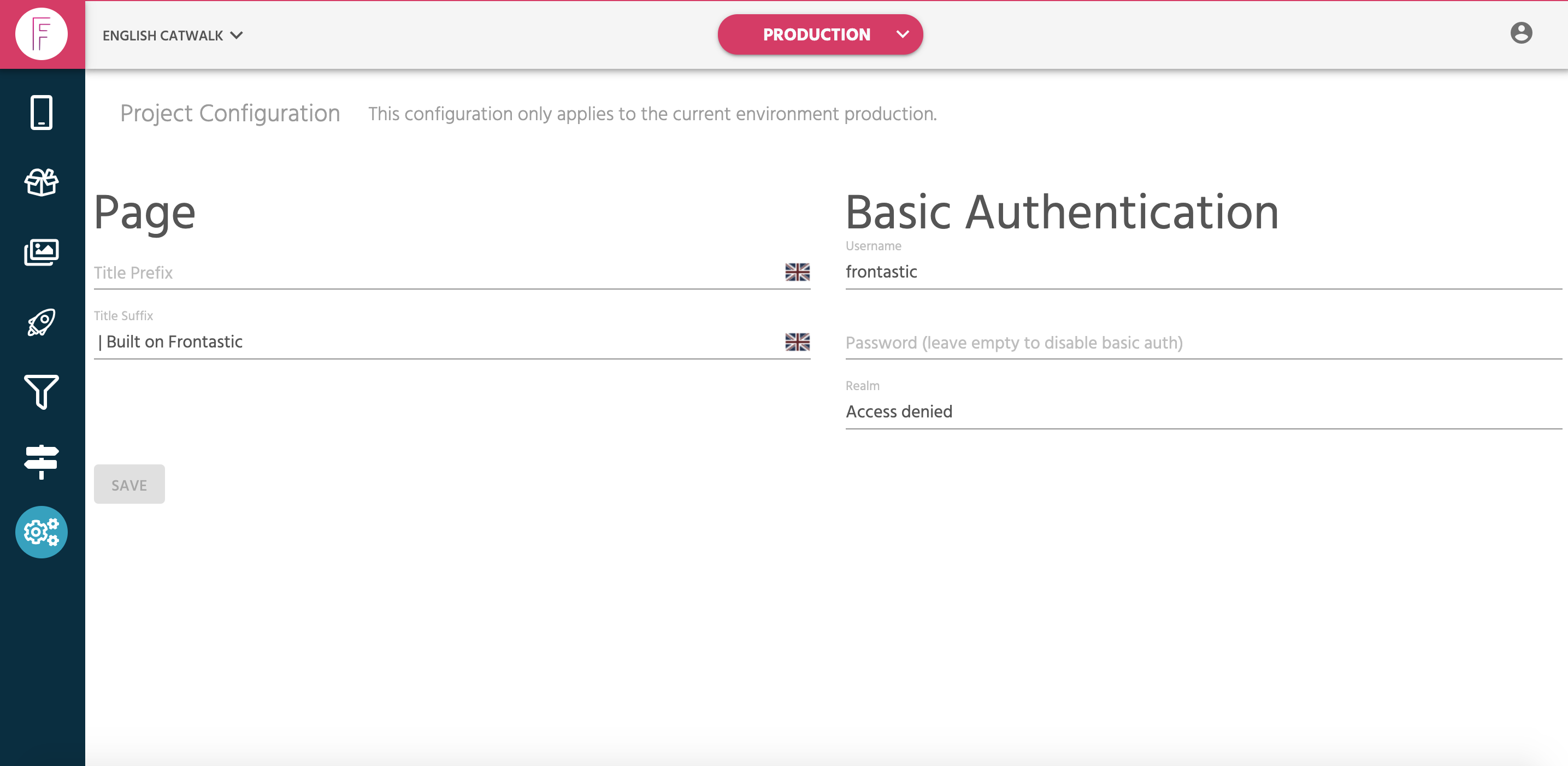 Project Configuration App by Developer