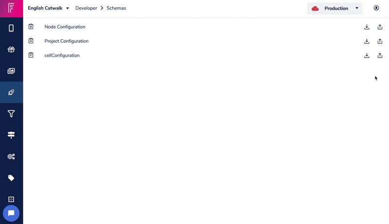 Download project configuration schema