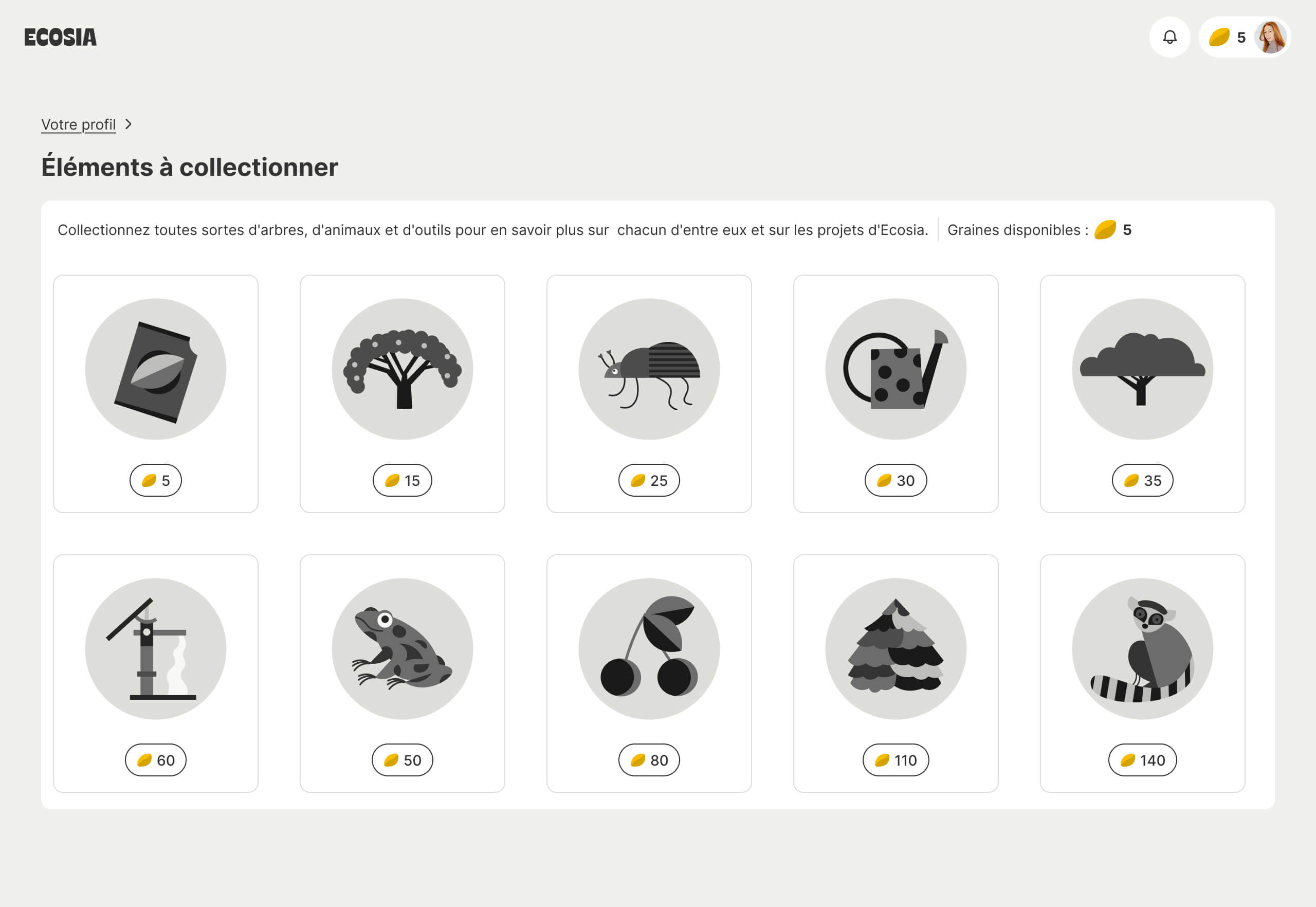 Screenshot Elements a collectionner