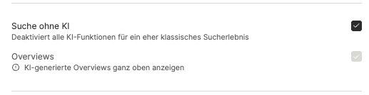 Screenshot KIfreie Sucheinstellung