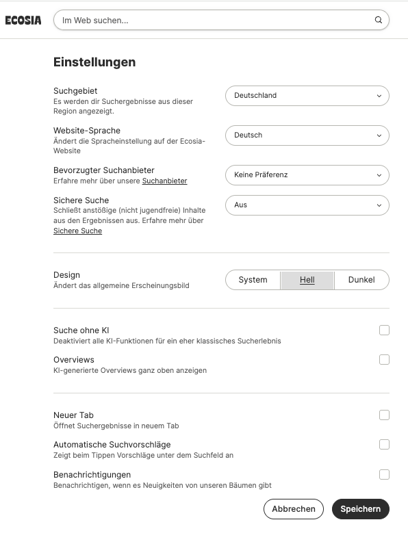 screenshot einstellungen
