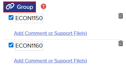 The callout highlights the location of the Group button.