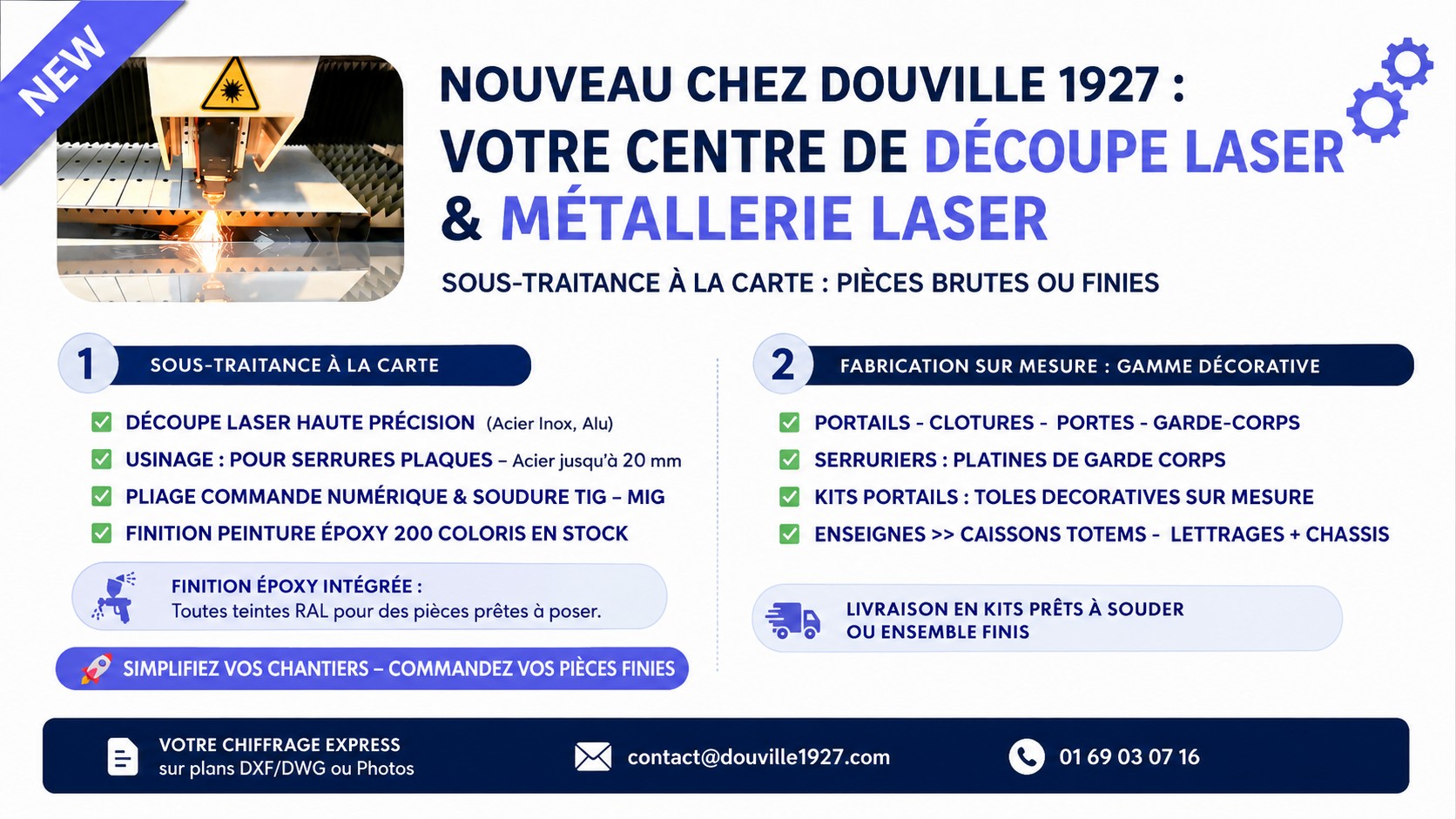 découpe laser, métallerie laser et pièces sur mesure en Essonne et ile de France