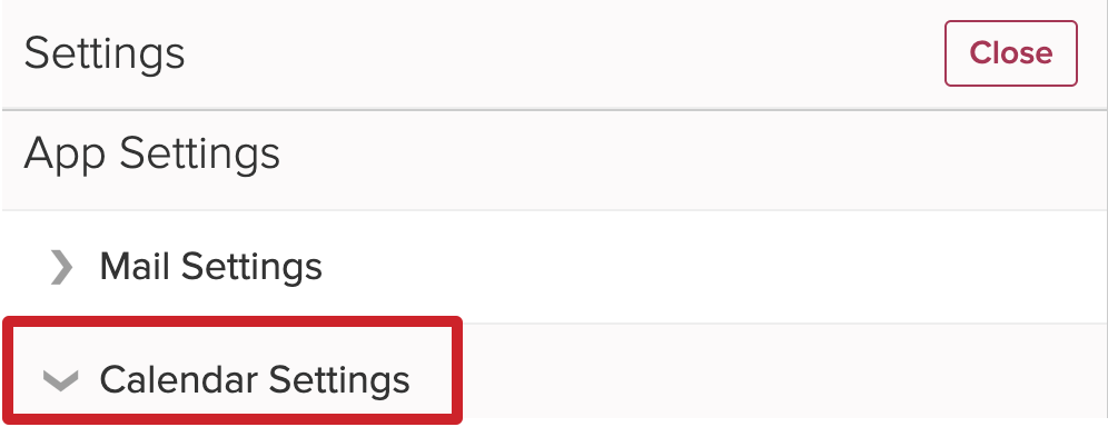 Scroll down and tap on Calendar Settings to expand the section.