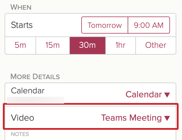 Cloze Booking Meeting: Include Microsoft Teams information.
