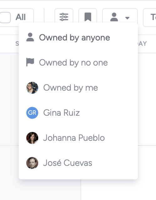 A list of users is displayed below the Content Owner button.