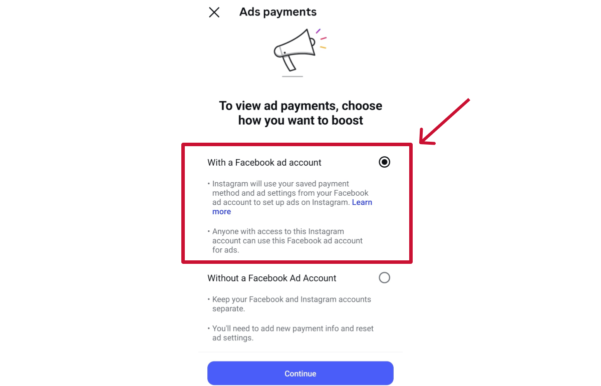 Connect Your Instagram Account to a Meta Ad Account in the Instagram app