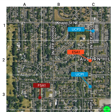 Figure 3. A section of a Map displayed in a PDF with the Grid