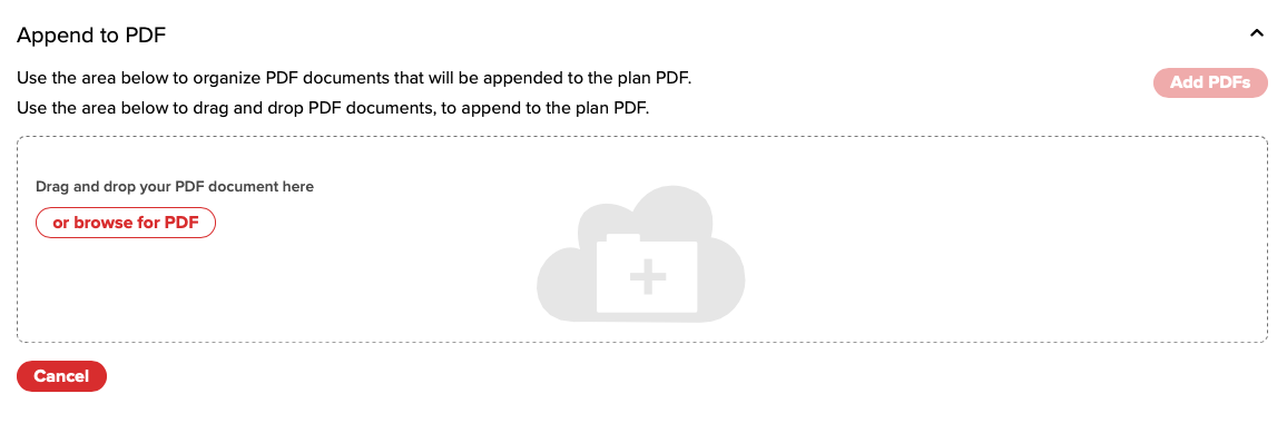 Figure 6. The expanded Append PDF section