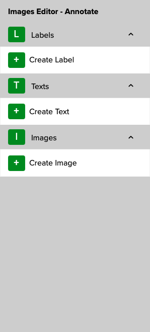 Figure 7. The expanded Images Editor - Annotate Menu