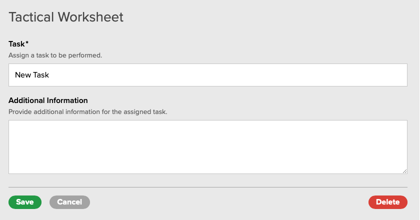 Figure 3. The Task edit screen