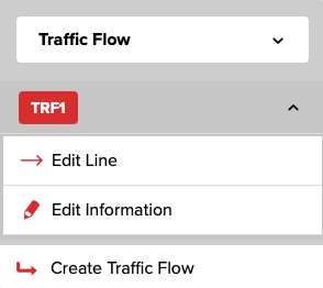 Figure 4. The Traffic Flow menu with one Traffic Flow expanded to show editing options