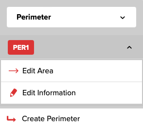 Figure 3. The Perimeter menu showing one Perimeter (PER1)