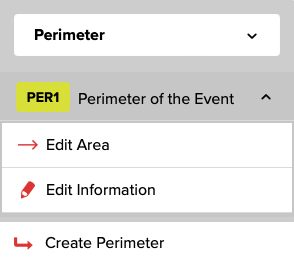 Figure 3. The Perimeter menu showing one Perimeter