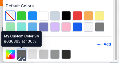 a hovered palette color showing the pencil (edit) icon on the left and the eyedropper icon on the right