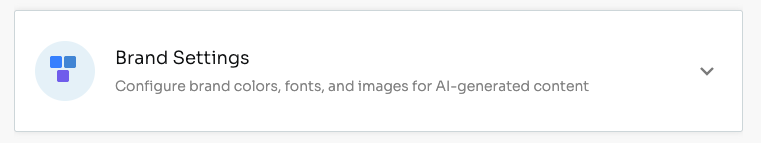 Brand Settings entry in account settings — expand to access the AI Branding Assistant