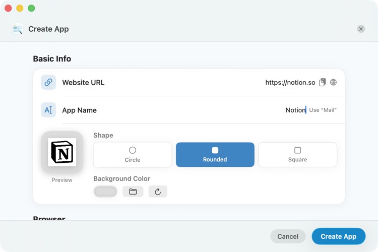 Basic Info and icon controls