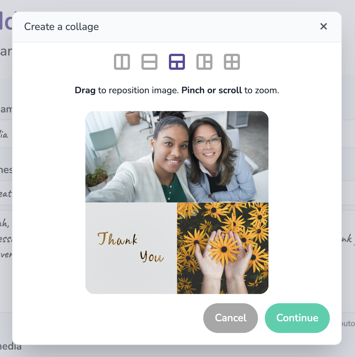 Adding photos to your collage