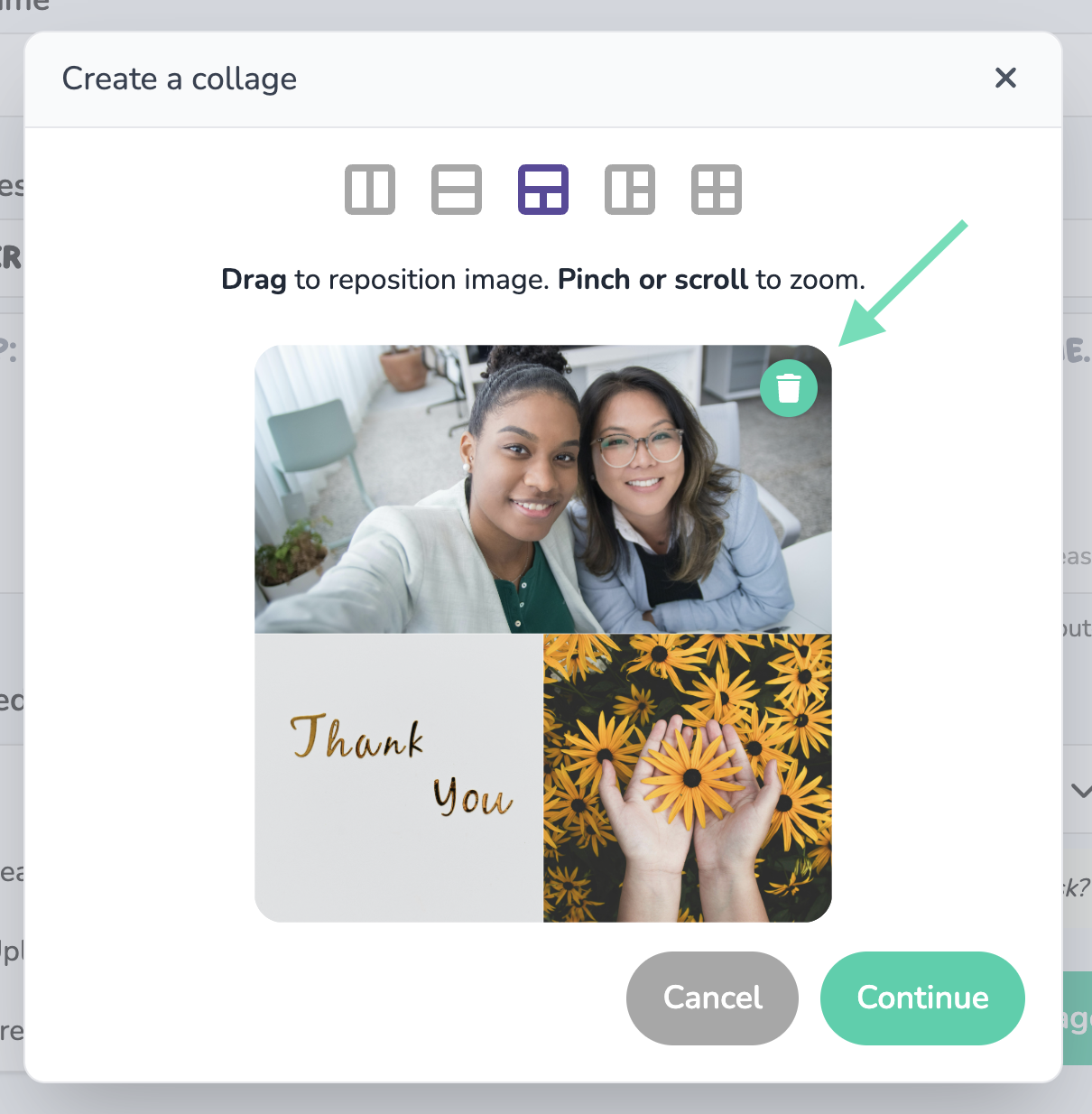 Where to find the bin icon