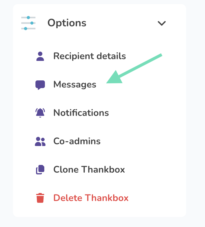 Options menu