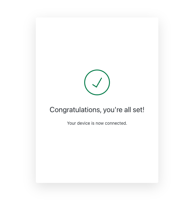 Confirmation message that your device has been connected to NetBird.