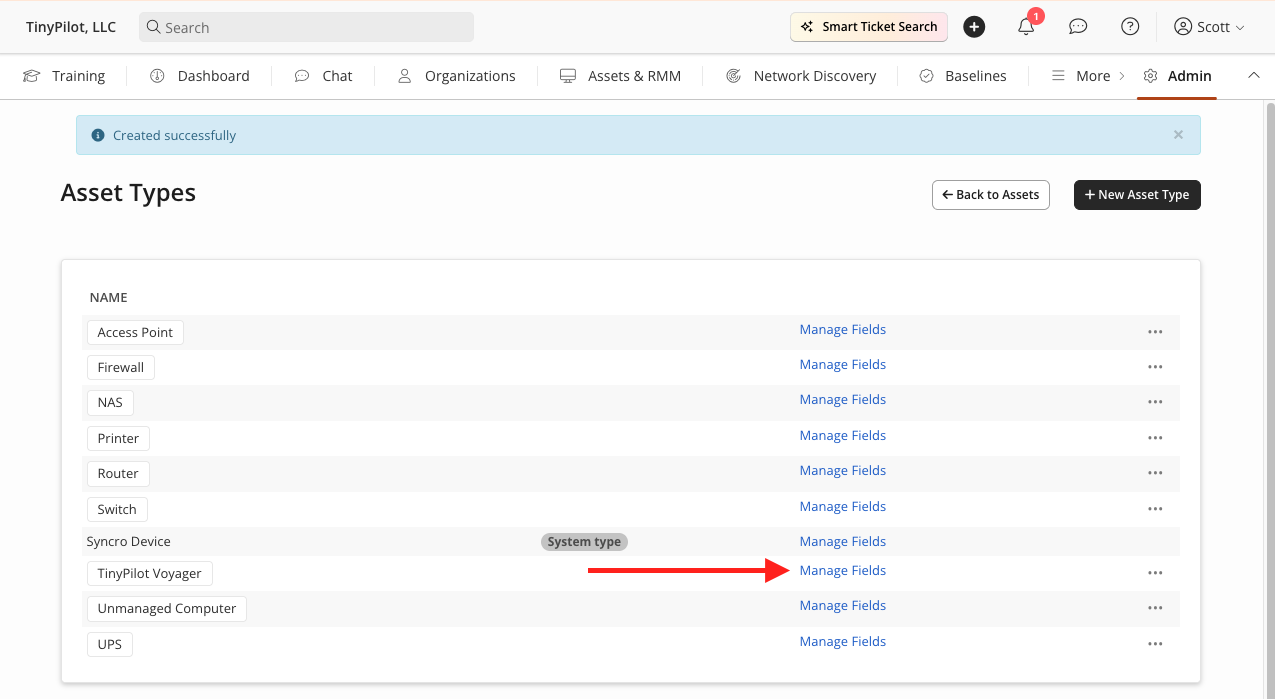 A screenshot showing the Syncro dashboard.