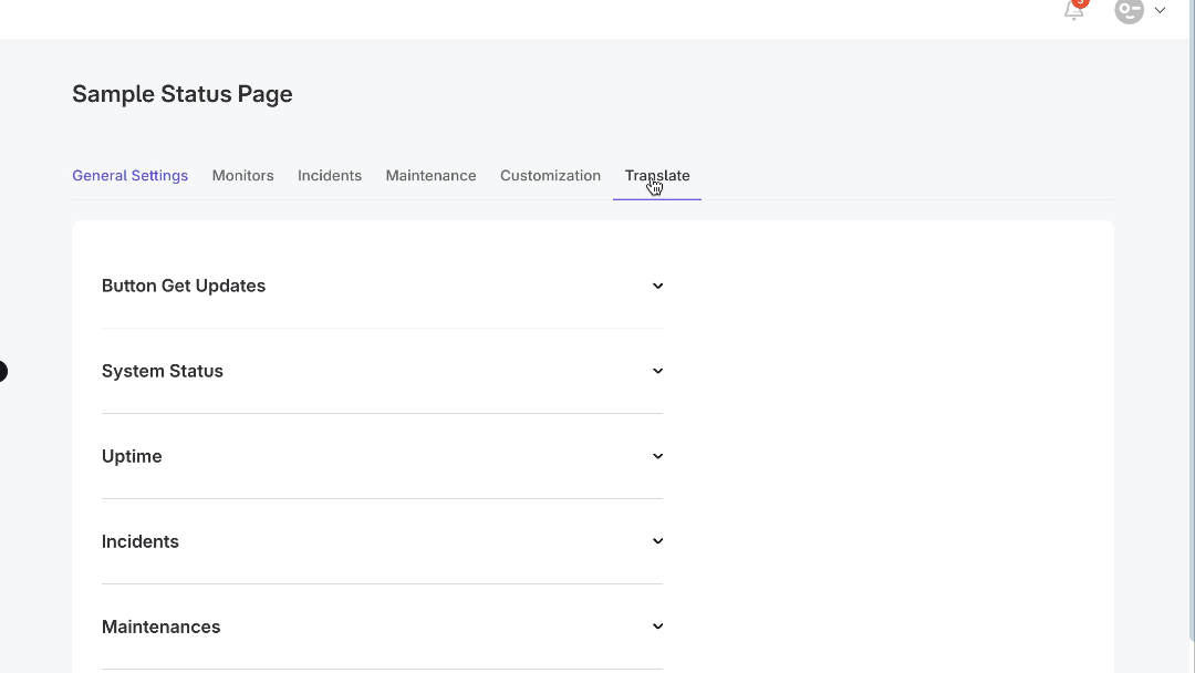 Customize Language