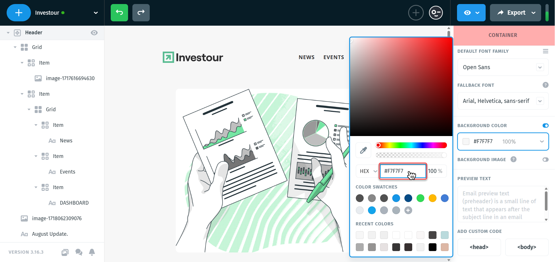 Postcards background color settings for dark mode optimization