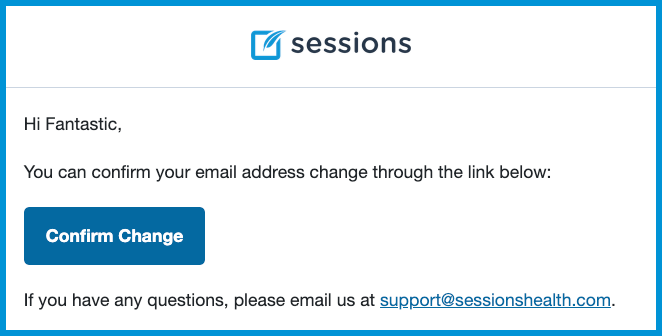 “Email showing a request to confirm an email address change with a button to complete the update.