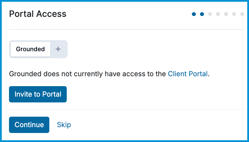 Portal Access setup screen displaying the Invite to Portal button.