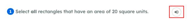 A math question in Kiddom with the Talk-to-Speech speaker icon highlighted next to it..