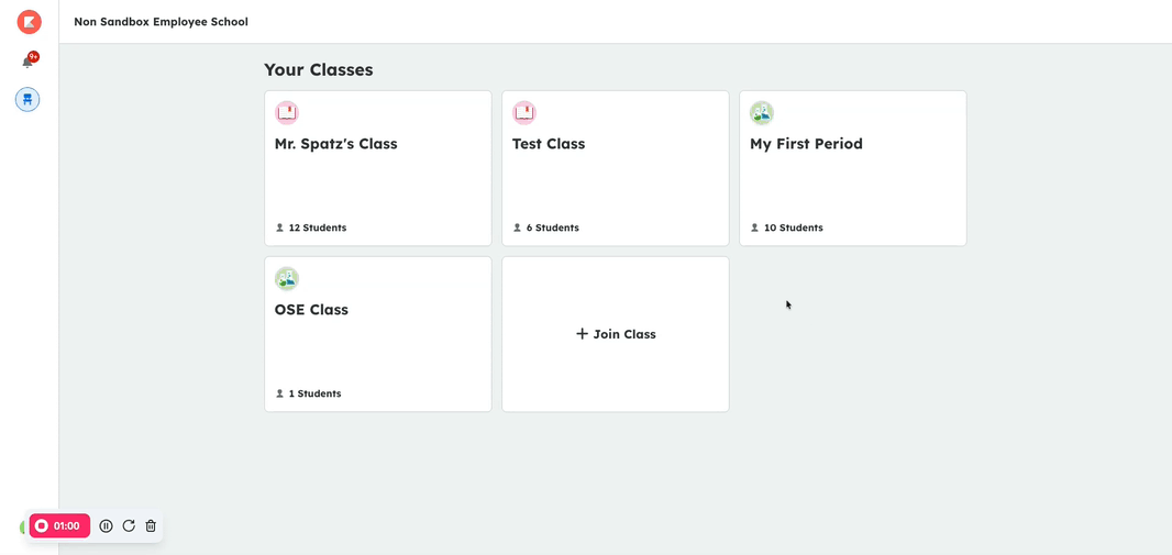 An animation showing how to navigate through the different student views.