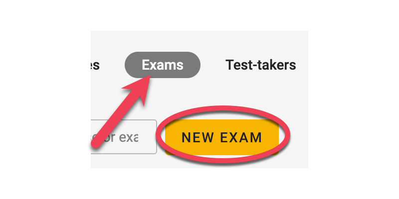 New exam button