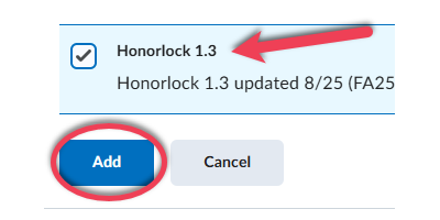 Add Honorlock 1.3