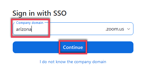 SSO Sign In screen with