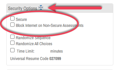ExamSoft Security Options