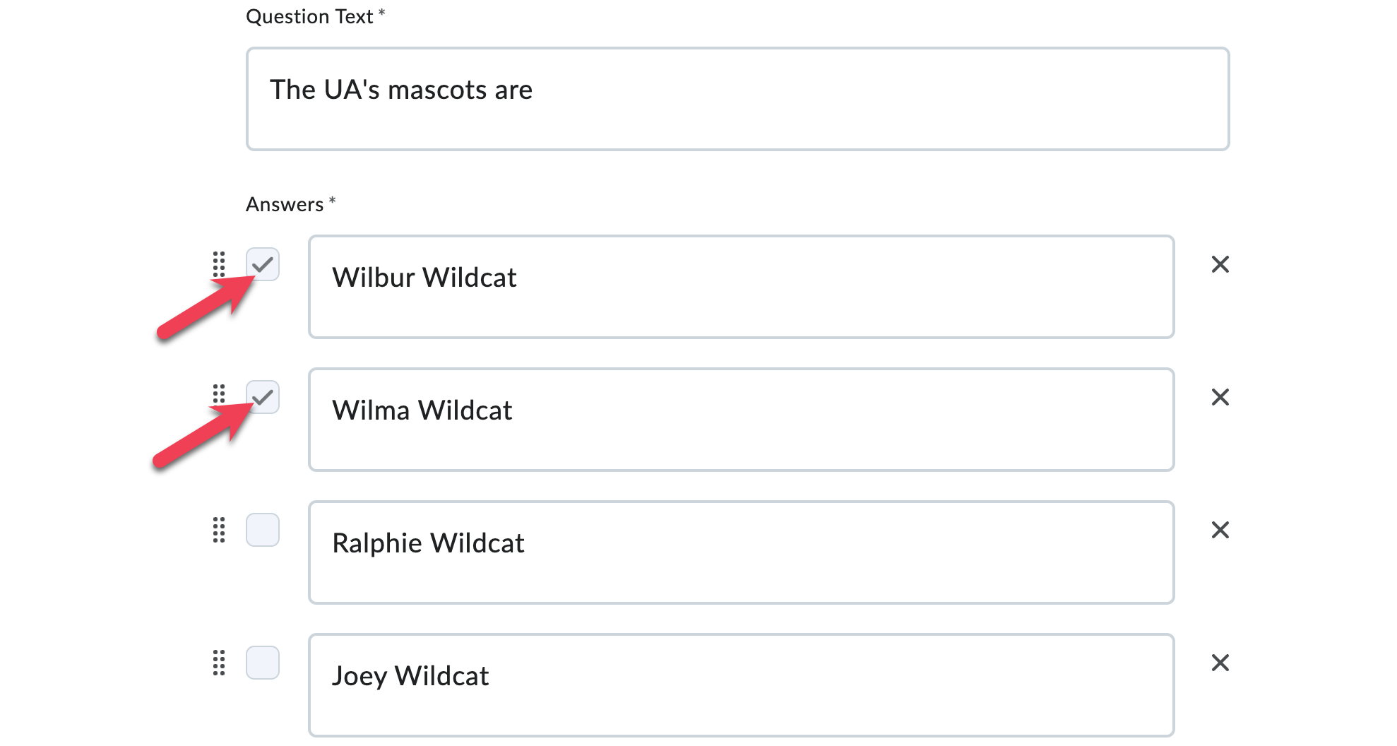 Check the select box for each correct answer