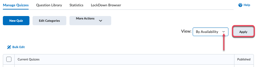 Availability or Category toggle