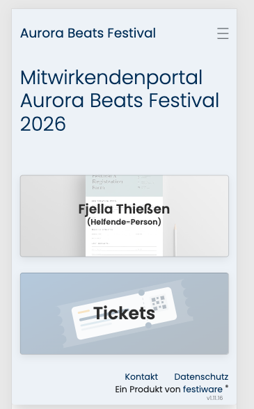 Kachel Tickets im Mitwirkendenportal