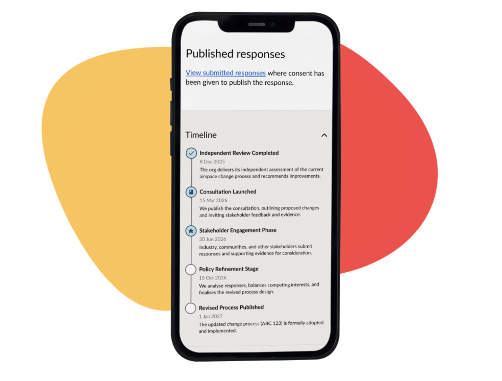 Timeline feature on a mobile phone.