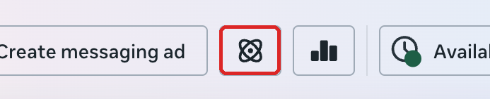 Inbox top-right toolbar with Create messaging ad and Automations icon