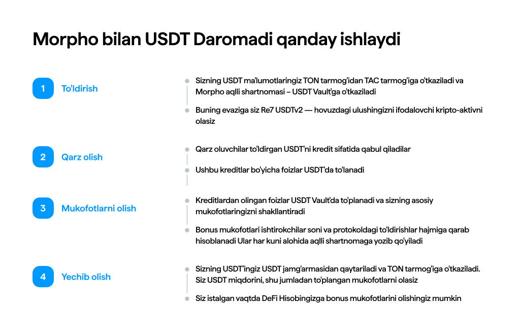 Morpho bilan USDT Daromadi qanday ishlaydi