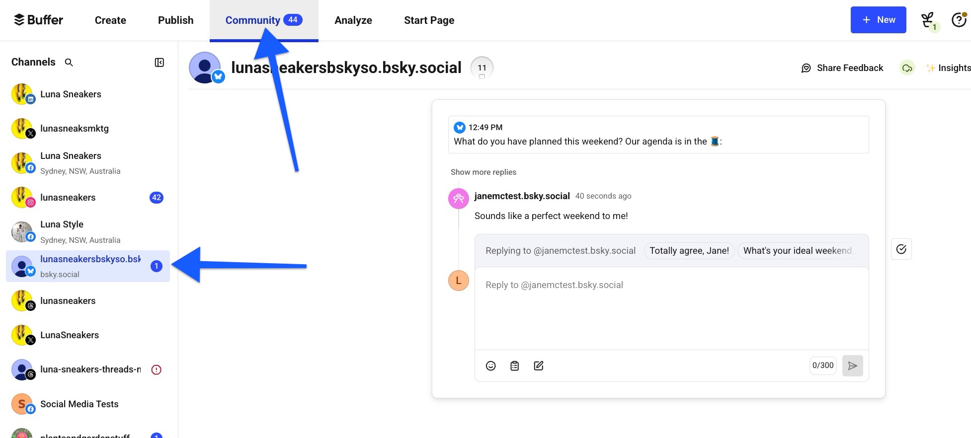 Buffer Community - Bluesky selected
