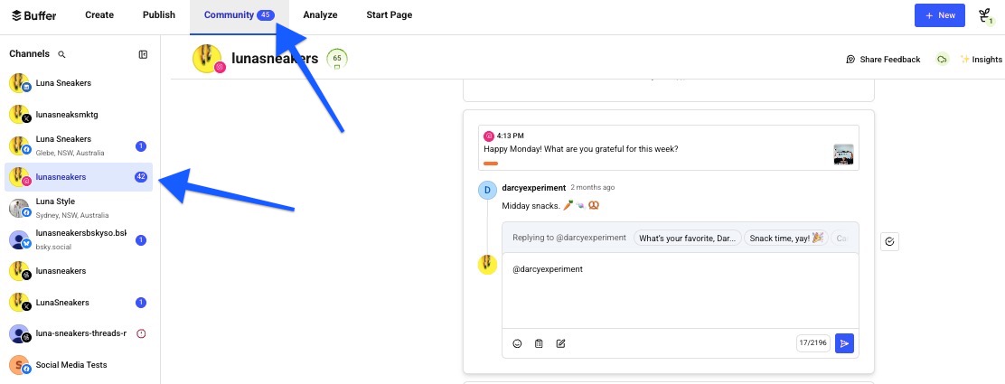 Buffer Community - Instagram selected